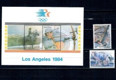 Belgia 1984 - Jocurile Olimpice, sport, serie neuzata