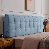 Panou tapitat pentru pat, decorativ, dreptunghiular, albastru, 160x58x10 cm