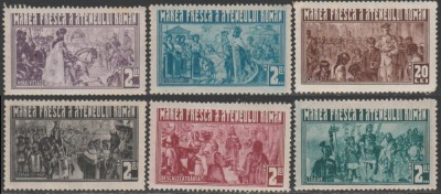 1933 Romania - Set 6 vignete dantelate Marea Frescă a Ateneului Rom&amp;acirc;n foto