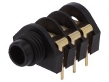 Soclu Jack 6,3mm 3 Piste 90&deg; THT Aurit