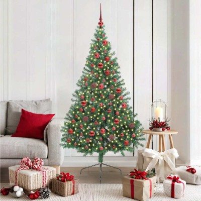 vidaXL Pom de Crăciun artificial pre-iluminat Verde 180 cm PVC 3397011 foto
