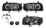 Set faruri tuning VW Golf 3 (1H) (Hatchback + Combi+Cabrio) 08.1991-04.1999 BestAutoVest partea Dreapta+Stanga, (tip golf 4), tip bec H1+H1, negru-tr, Rapid