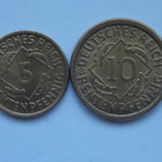 LOT 2 MONEDE-5,10 RENTENPFENNIG 1924-J GERMANIA