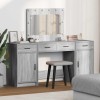 VidaXL Masă de Machiaj cu ușă 3 pcs Gri 40 x 41 x 75 cm Lemn compozit 3334250