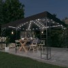 Pavilion Gradina vidaXL Antracit 3x4m, Acoperiș Dublu, Lumini LED Solare, Impermeabil