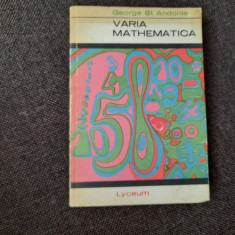 Varia mathematica - Autor : George St. Andonie p4