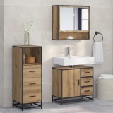 Cumpara ieftin Set de mobilier pentru baie 3 buc. Stejar Artizanal