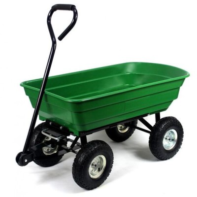 Carucior de gradina, transport, Chomik, metalic, verde, max 300 kg, 110x51x50 cm GartenVIP DiyLine foto