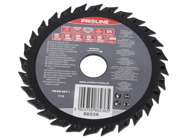 Cutting Wheel 125mm with Rasp 22.23mm Hole