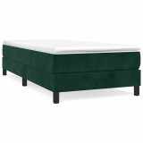 Cumpara ieftin Cadru de pat cu arcuri, verde inchis, 90x190 cm, catifea