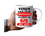 Cana alba personalizata, Viata frumoasa incepe la 69 de ani, INOVATIX&reg;. 330 ml
