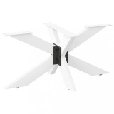Picior masa cafea vidaXL, forma paianjen, alb, 98x58x42 cm, otel, reglabil, suport blat