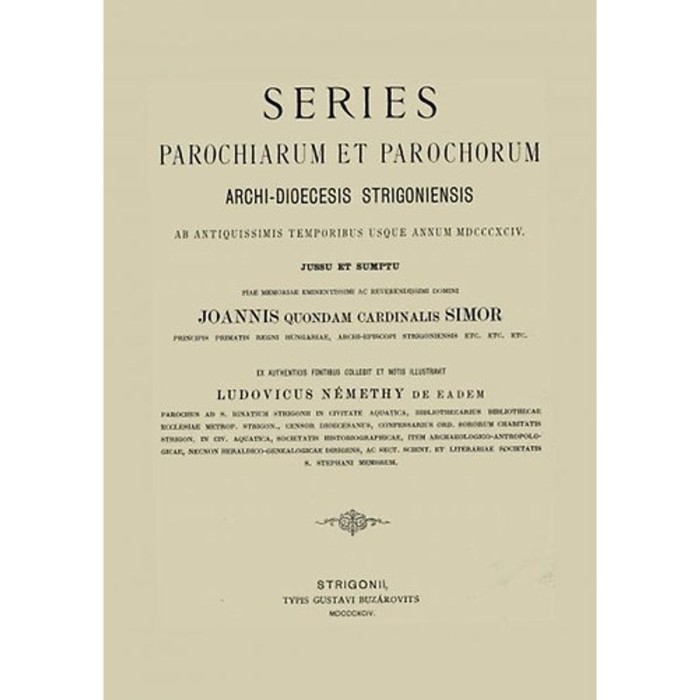 Series parochiarum et parochorum - N&eacute;methy Ludovicus