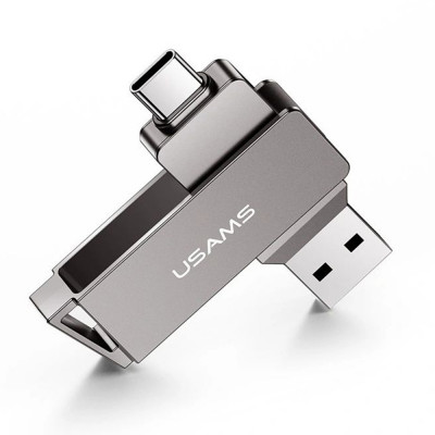 Stick de Memorie USB, Type-C 32GB - USAMS (US-ZB199) - Iron Gray foto