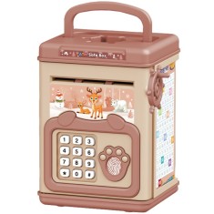 Pusculita pentru Copii, Cyrax, pusculita pentru economii SMART BOX cu efecte sonore, Tip ATM, cu Parola cu Amprenta, din plastic, 20 x 13.5 x 11.5 cm