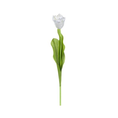 Floare decorativa artificiala, Lalea, Alb, 50 cm, ATU-089424 foto