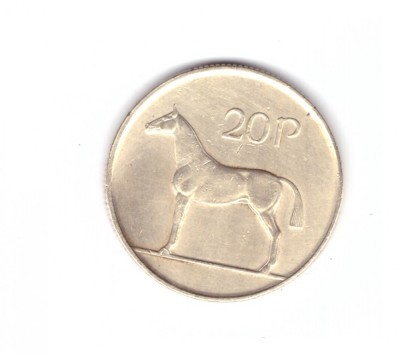 Moneda Irlanda 20 pence 1988, stare foarte buna, curata foto