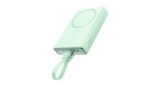 Joyroom Powerbank JR-PBM01 magnetic 10000mAh 20W cu suport + cablu Lightning - USB-C - verde