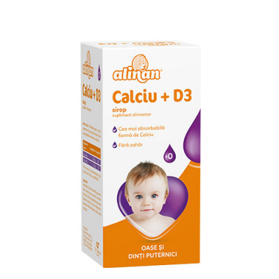 Calciu + D3, sirop, Alinan, 150ml, Fiterman Pharma foto