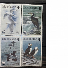 PC149 - ISLE OF MAN 1989 FAUNA WWF/PASARI, serie MNH, 4v