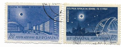 Romania (186d) - Eclipsa totala de Soare, 1961 - serie obliterata foto