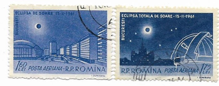 Romania (186d) - Eclipsa totala de Soare, 1961 - serie obliterata