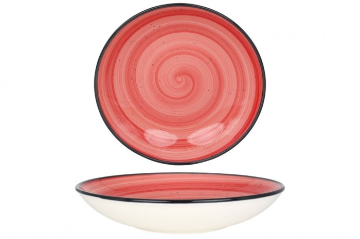 Bonna Farfurie ad&acirc;ncă - Aura Passion - Porţelan - 25 cm (1300cc) - set de 6
