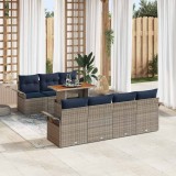 vidaXL Set de canapele pentru grădină 8 pcs Gri Rattan poli 3358033