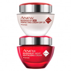 Set 2 creme revitalizante Avon Anew cu Protinol, Zi/Noapte, Pentru ten 35+ ani, SPF 25