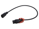 Cablu IEC C13 mamă - IEC C14 tată 0,5m cu blocare IEC LOCK