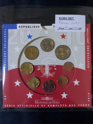 Franța 2010 - Set complet de euro bancar de la 1 cent la 2 euro foto