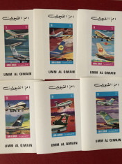 UMM AL QIWAIN, AVIOANE - 6 COLI?E MNH foto