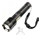 Lanterna Profesionala Lazer P19 7 Moduri Iluminare Lampa COB Si Acumulatori 18650