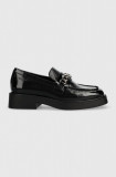 Vagabond Shoemakers mocasini de piele Jillian femei, culoarea negru, cu platforma