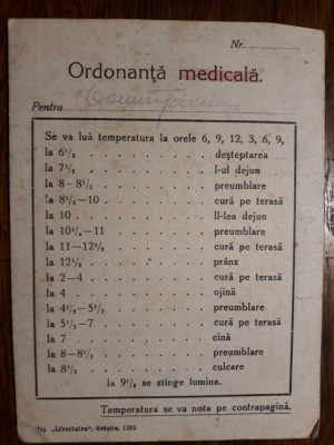 DOCUMENT VECHI - ORDONANTA MEDICALA - PROBABIL BAILE GEOAGIU JUD. HUNEDOARA foto