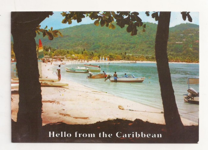 FA23-Carte Postala- Caraibe - Caribbean Beach , circulata 1987