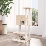 VidaXL Ansamblu de pisici cu st&acirc;lpi din funie de sisal, crem, 108,5 cm