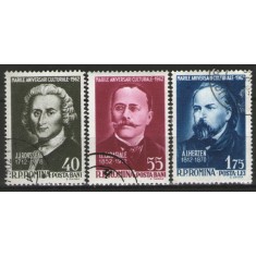 Romania 1962 - Mari aniversări culturale, serie stampilata