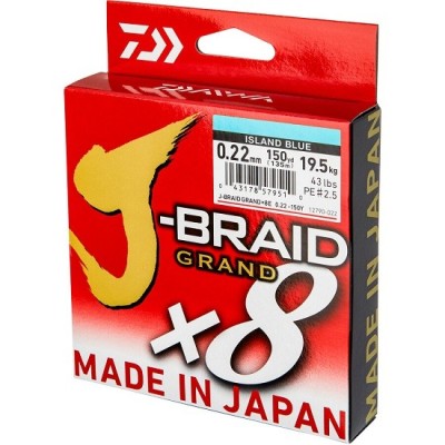 Fir Textil Daiwa J-Braid Grand X8 Albastru 135m 0.13mm 8.50kg foto