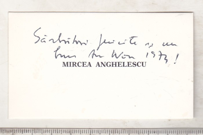 bnk div Carte de vizita cu felicitare olografa - Mircea Anghelescu