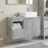 Cumpara ieftin Set dulap baie 2 buc. Gri Beton 79,5 x 41 x 80 cm