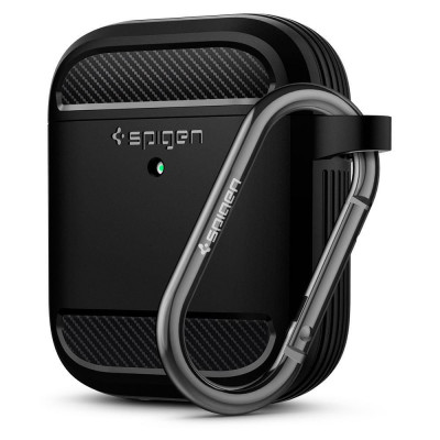 Husa Spigen Rugged Armor pentru Apple AirPods Negru Mat foto