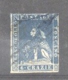Italy Tuscany 1857 Lion 6 Crazie, Sass.15, Mi.15, used AM.080