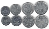 POLONIA Lot Nr 1 / 4buc - 10 + 20 + 50 GROSZY + 1 ZLOT 1985