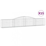 Cumpara ieftin Cosuri gabion arcuite 15 buc, 400x30x60/80 cm, fier galvanizat