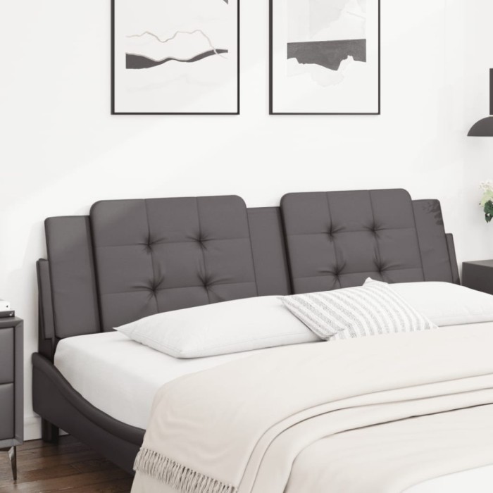 vidaXL Pernă pentru tăblie pat, gri, 180 cm, piele artificială 374876