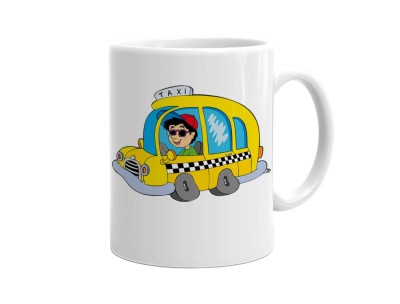 Cana alba personalizata pentru taximetristi, INOVATIX&amp;reg;. 330ml foto