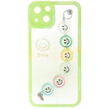 Husa iPhone 13 Verde TPU Smiley Chain - Protectie Telefon Anti-soc