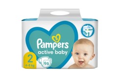 Scutece Pampers Active Baby Giant Pack Marimea 2, Nou Nascut, 4 -8 kg, 96 buc foto
