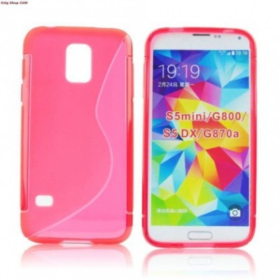 Husa Silicon S-Line Sam Galaxy S5 mini G800 Rosu foto